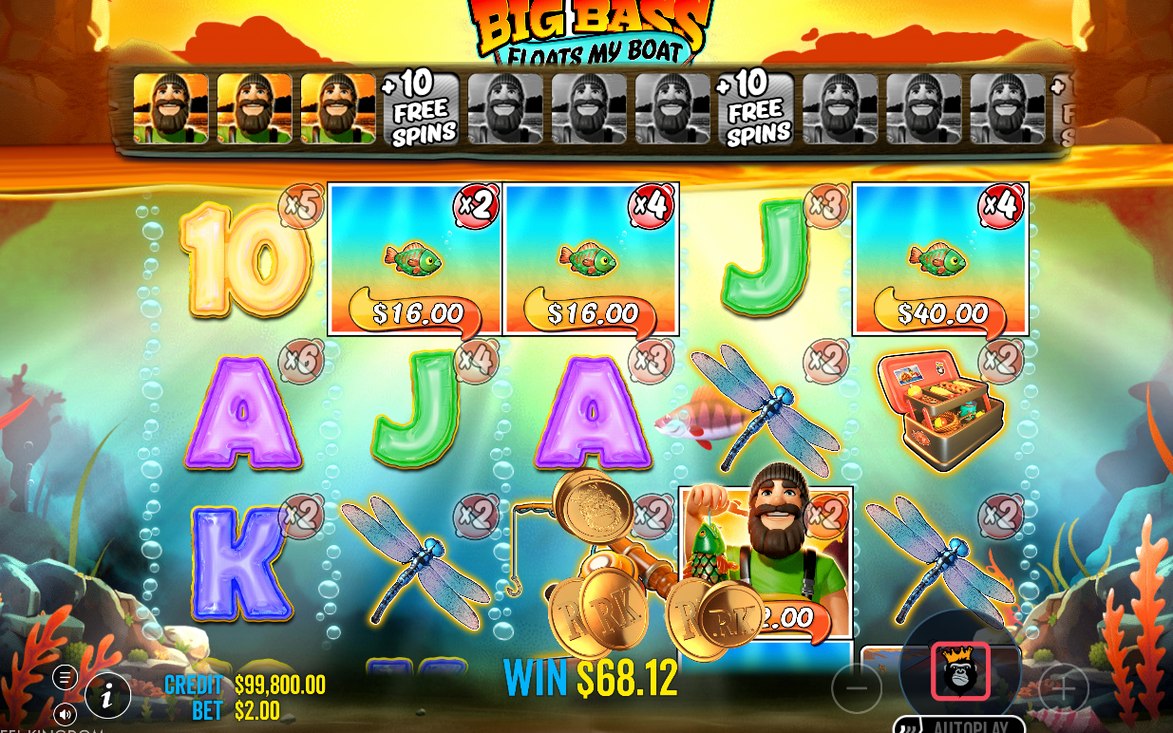 Fisherman Wild on every reel during Free Spins