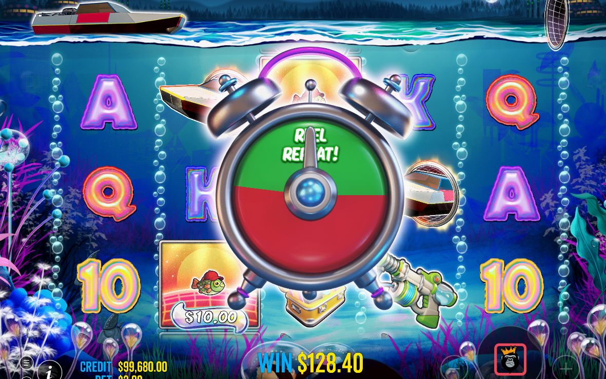 Bonus screen with MONEY symbols on the reels